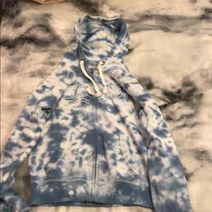 Tie dye hooded zip up